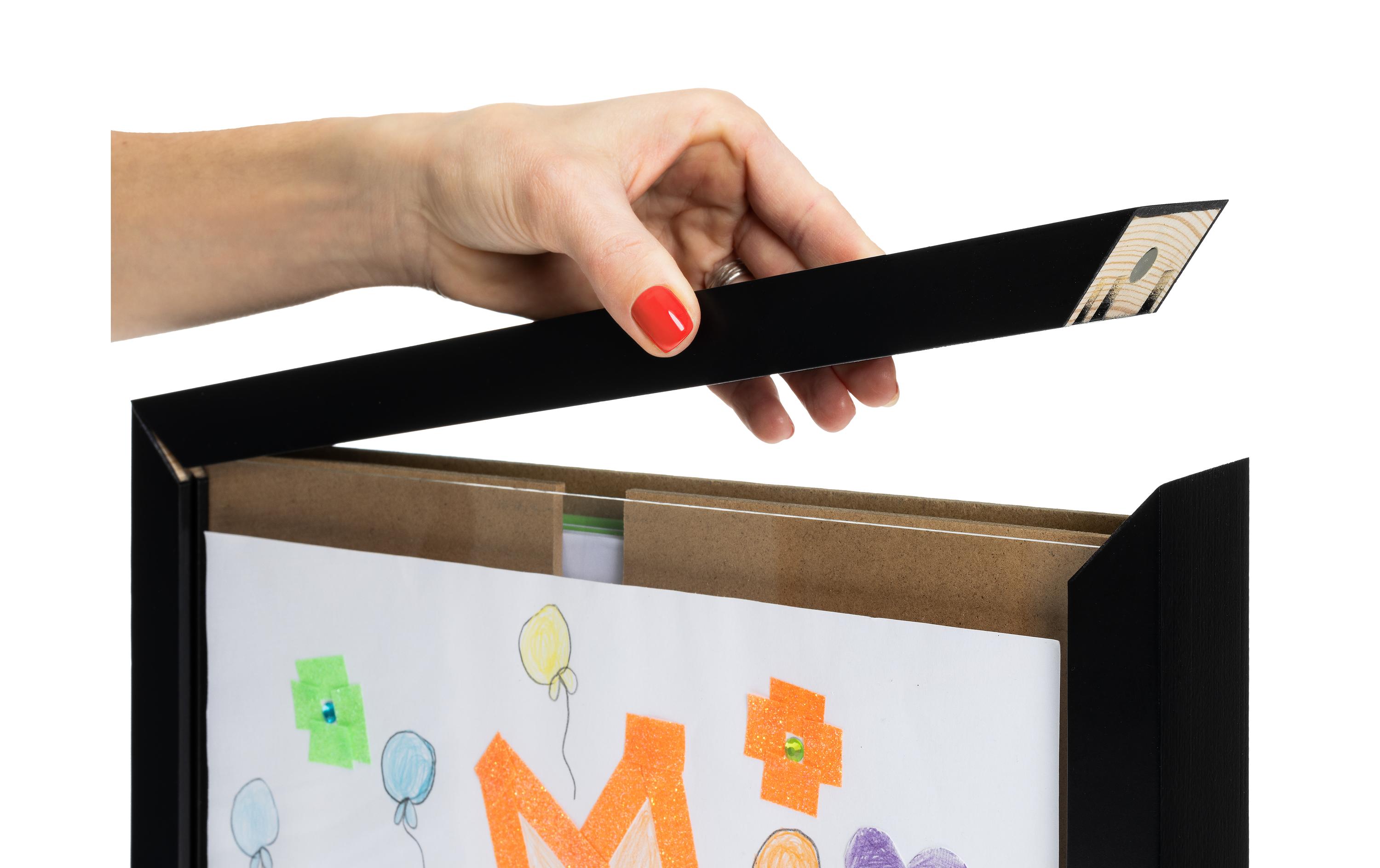 COCON Bilderrahmen für Kinderzeichnungen 35 x 26 x 5 cm, Schwarz