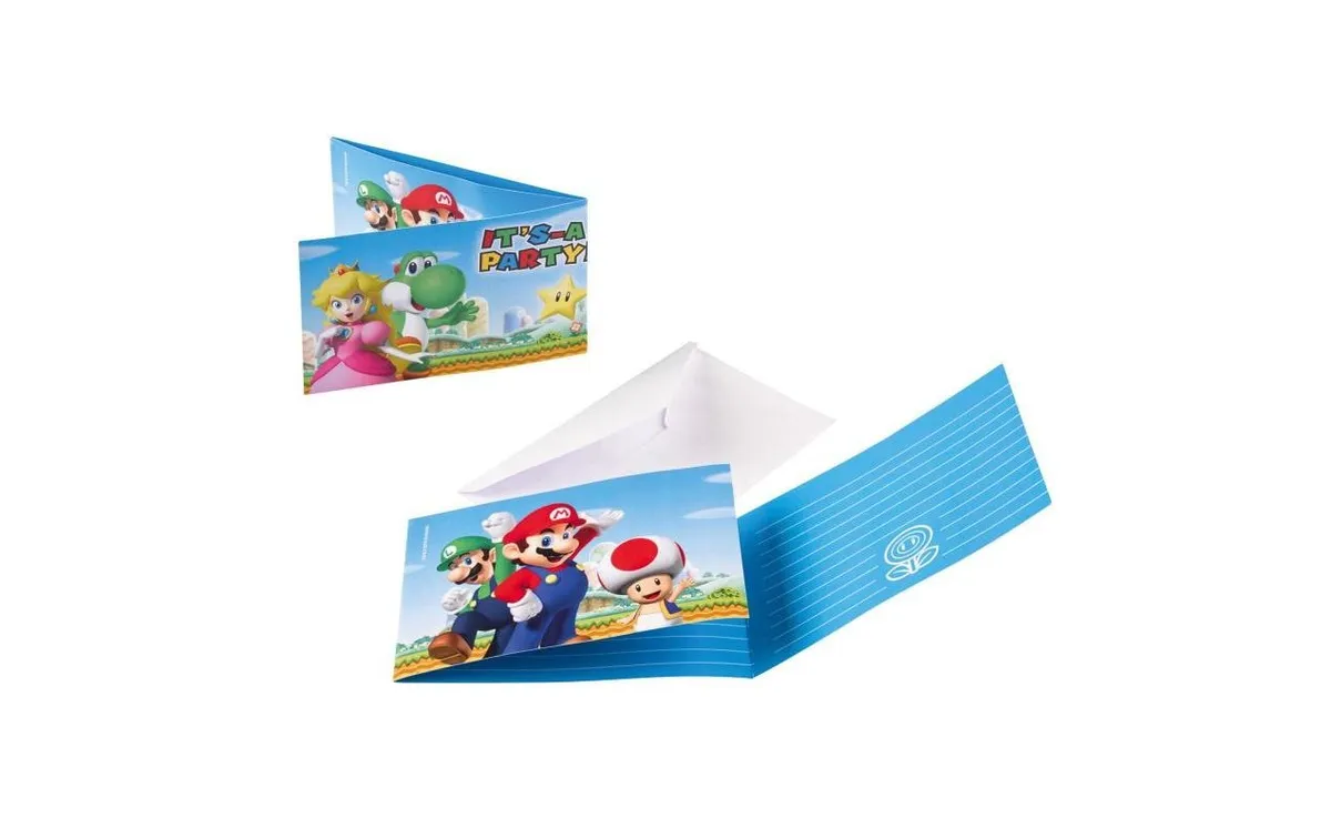 Amscan Einladungskarte Super Mario 8 Stück Amscan Einladungskarte Super Mario 8 Stück