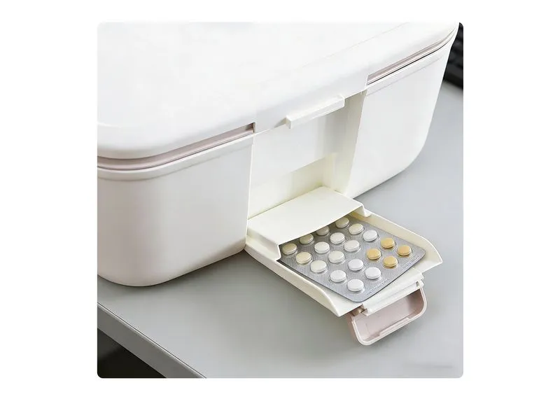 relaxdays Medizinbox aus Kunststoff Beige/Weiss 17 x 28 x 18 cm relaxdays Medizinbox aus Kunststoff Beige/Weiss 17 x 28 x 18 cm