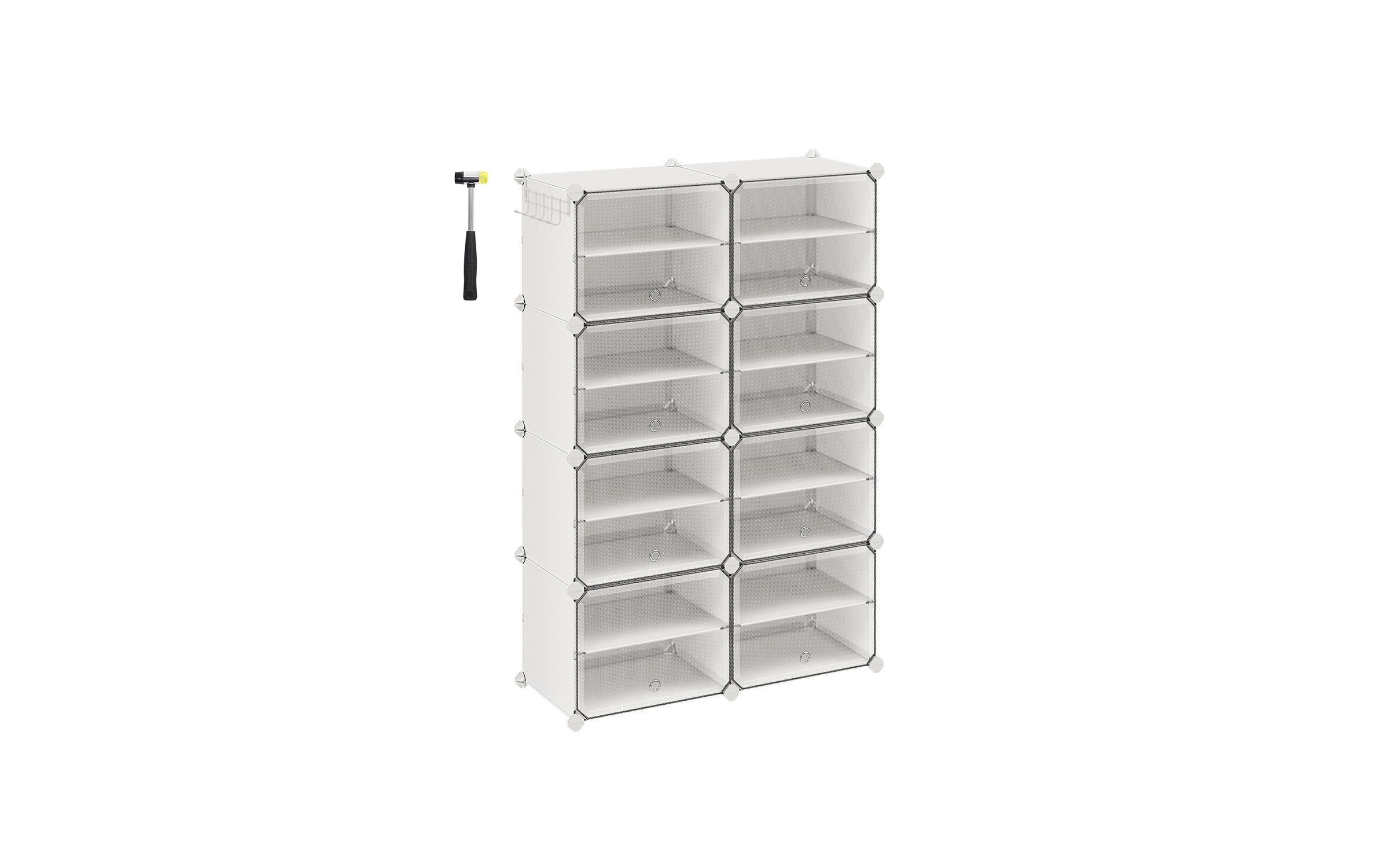 Songmics Schuhregal Schuhregal 82 x 32 x 122 cm, Weiss