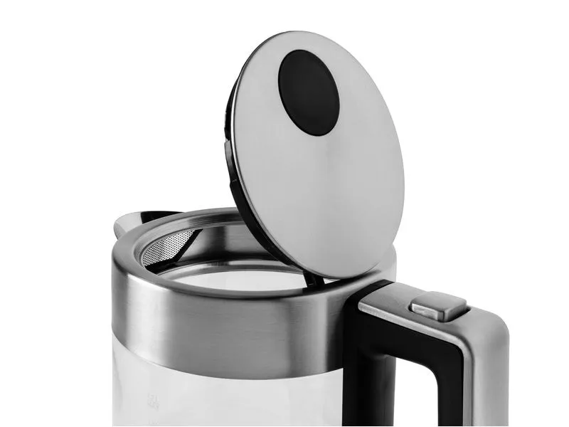 FURBER Wasserkocher Vetro 1.7 l, Silber/Transparent