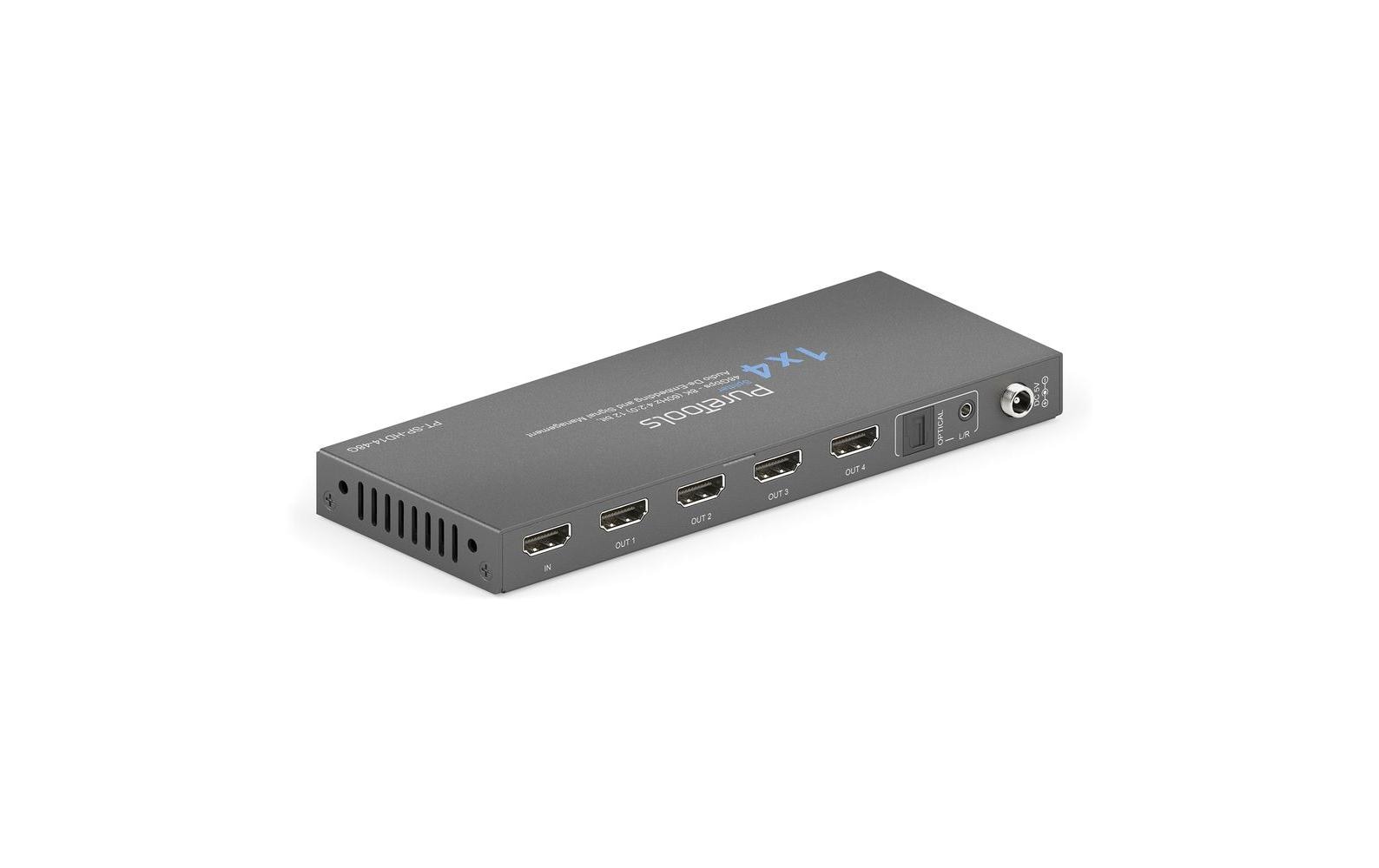 PureTools Splitter PT-SP-HD14-48G 1 x 4 HDMI 2.1 - 48Gbps - 8K PureTools Splitter PT-SP-HD14-48G 1 x 4 HDMI 2.1 - 48Gbps - 8K