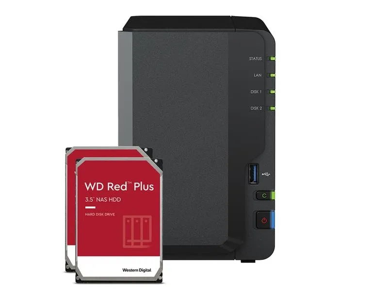 Synology NAS DiskStation DS223, 2-bay WD Red Plus 12 TB Synology NAS DiskStation DS223, 2-bay WD Red Plus 12 TB