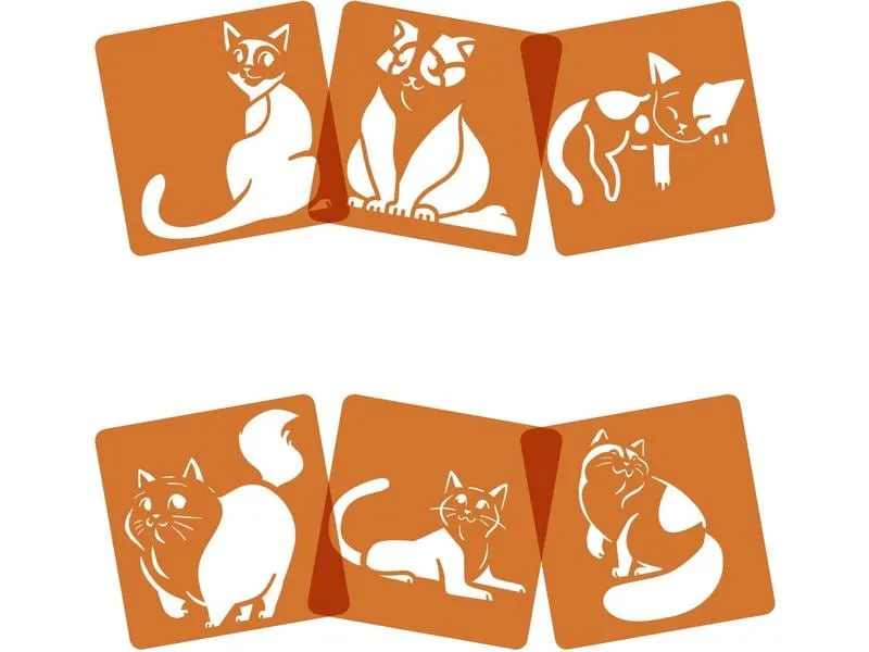Avenue Mandarine Schablone 15 x 15 cm, Katzen Avenue Mandarine Schablone 15 x 15 cm, Katzen