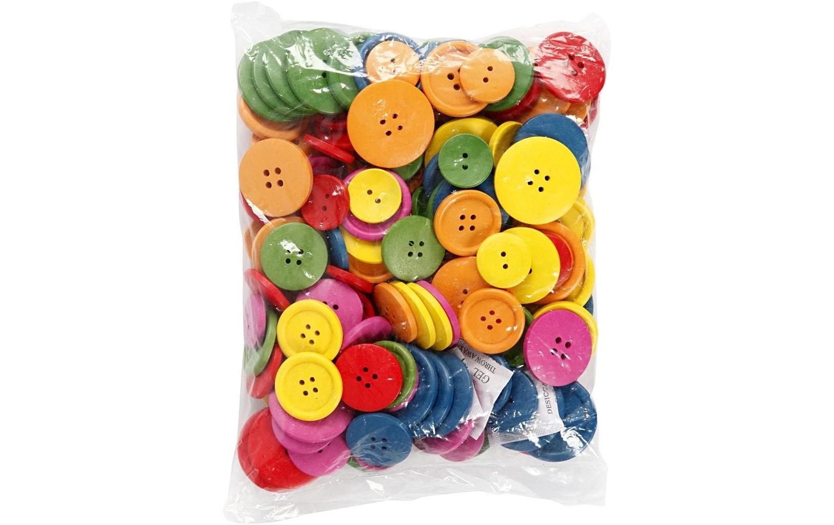 Creativ Company Knöpfe-Mix 20-45 mm, Mehrfarbig, 144 Stück