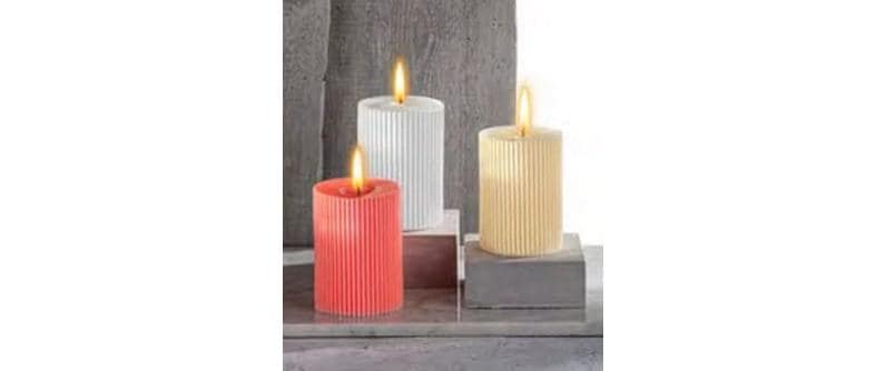 Glorex Kerzengiessform Zylinder mit Rillen 7 x 10.5 cm