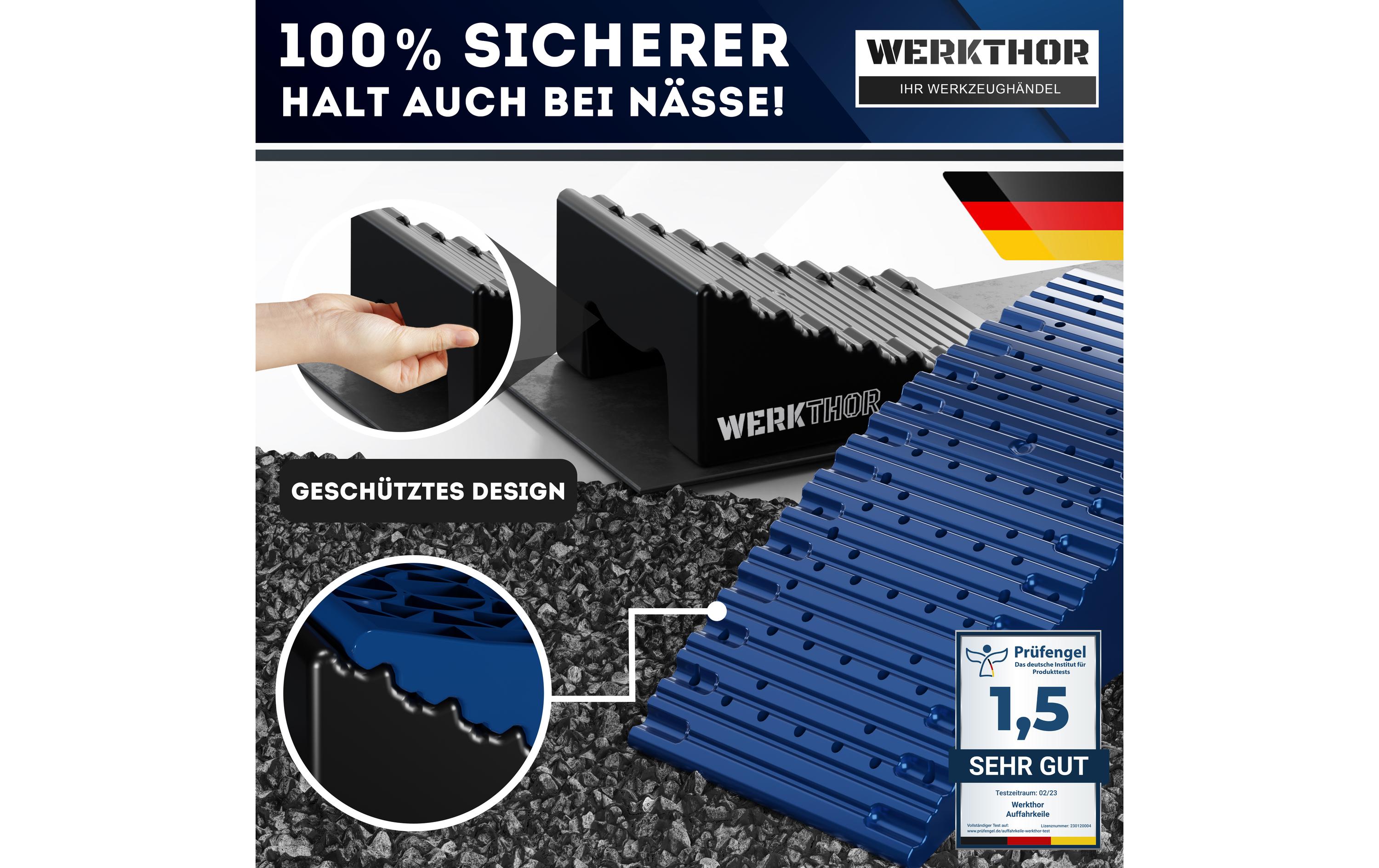 Werkthor Stufenlose Auffahrkeile 2er Set, Blau