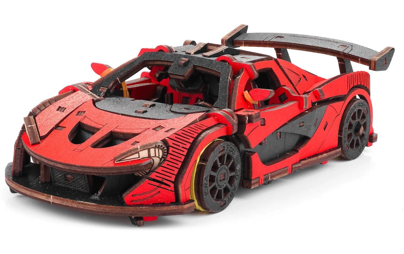 Eco-Wood-Art Bausatz Rennwagen Rot