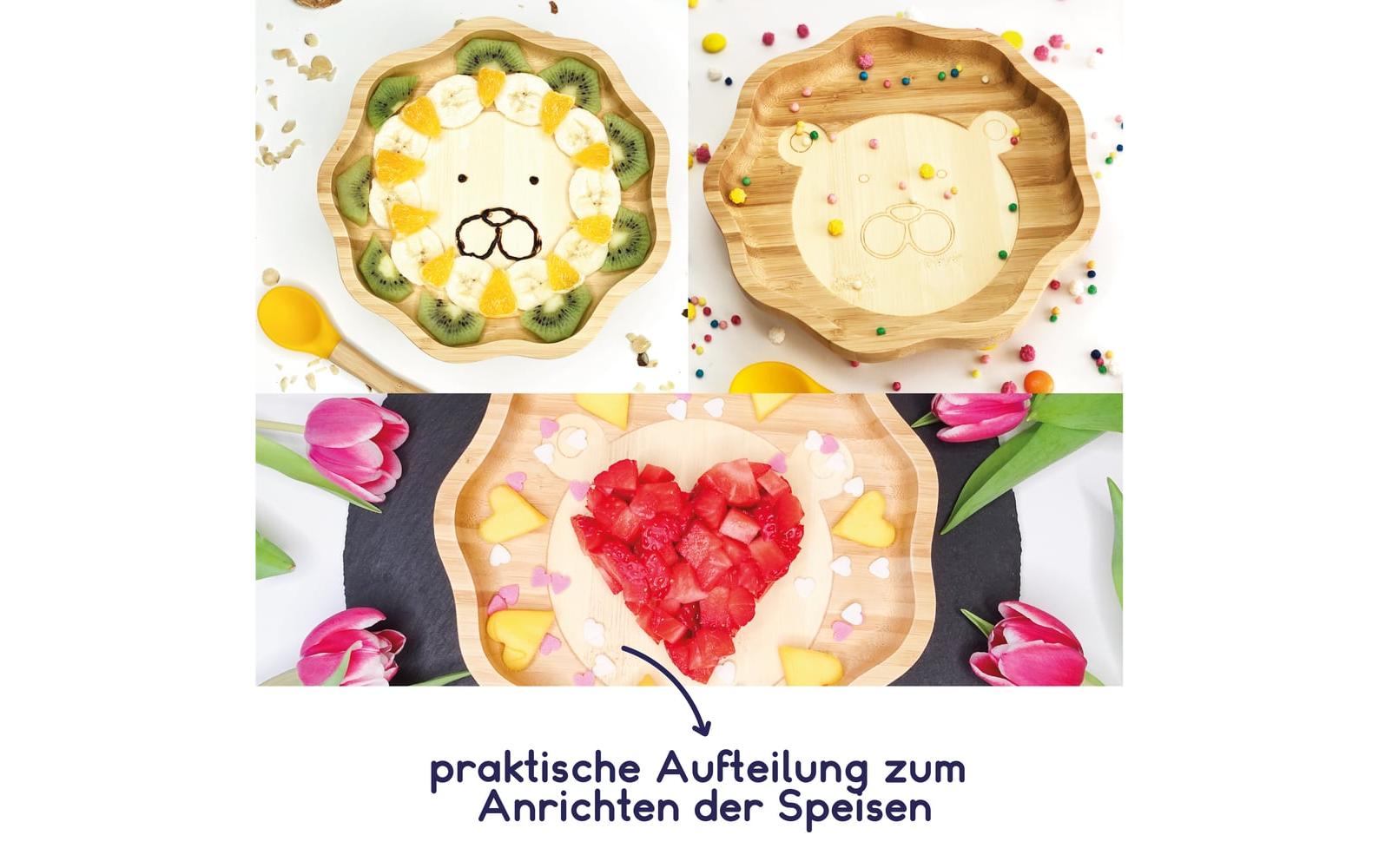 Kleinfuchs Kinderteller Bambus Löwe Gelb