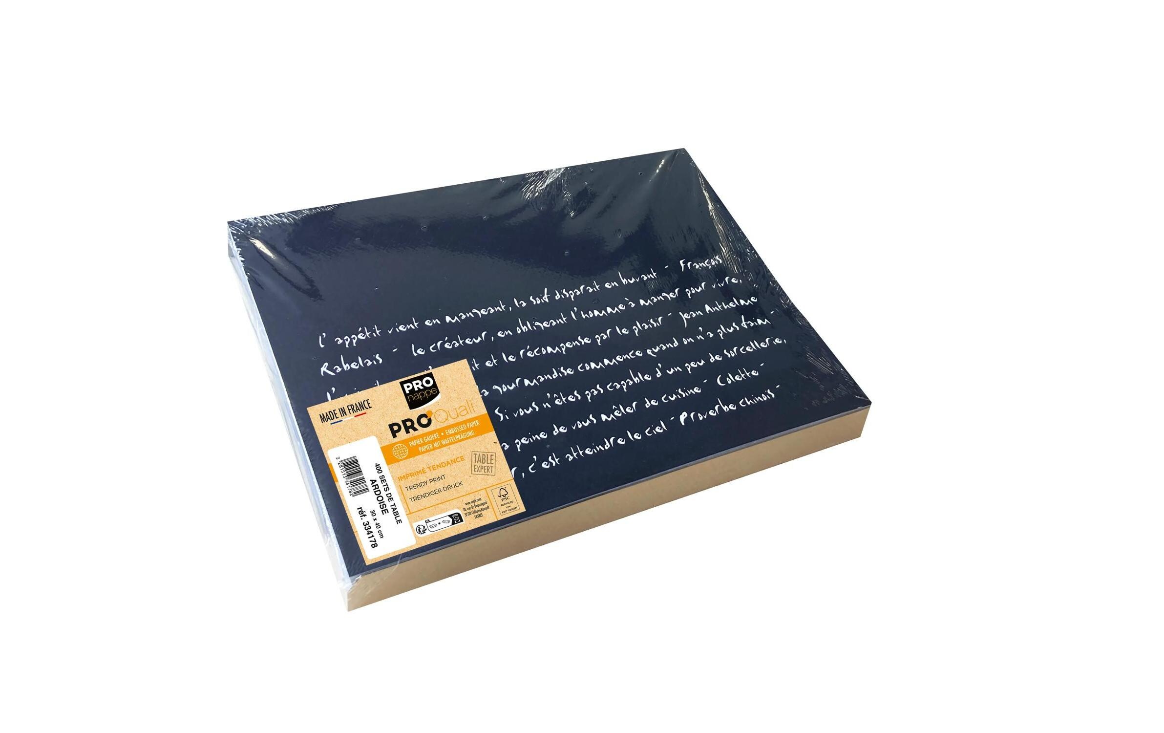 PRO nappe Tischset Schiefer 400 Stück, 30 cm x 40 cm, Grau