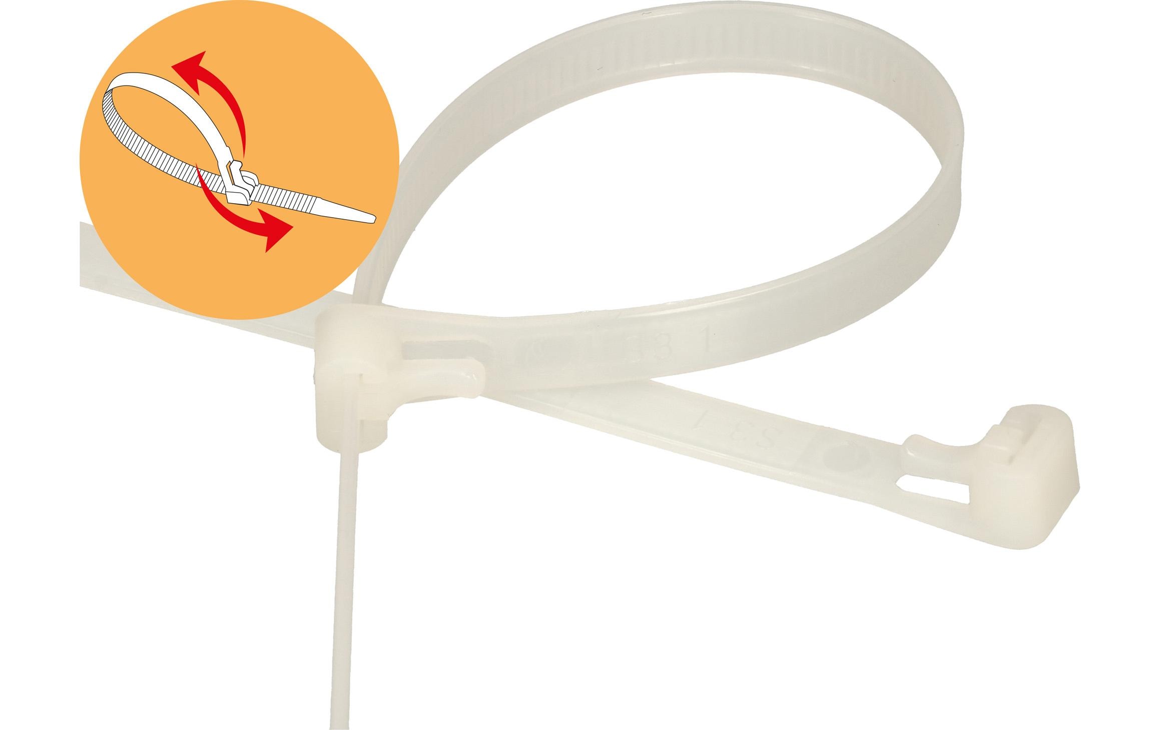 Max Hauri Kabelbinder 20 Stück Nature 200 mm x 7.5 mm