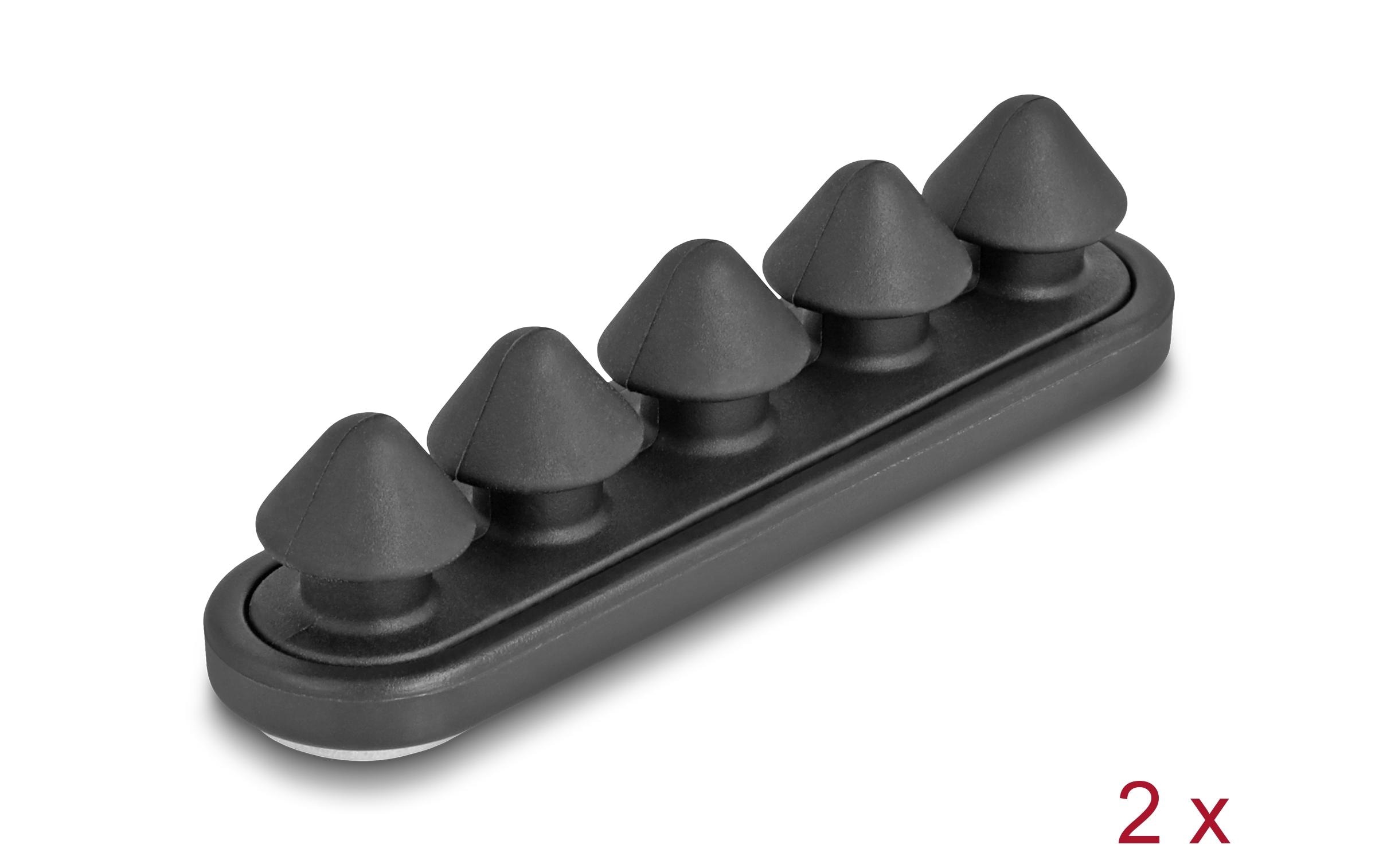 Delock Kabelhalter mit 5 Durchführungen, selbstklebend 2 Stück