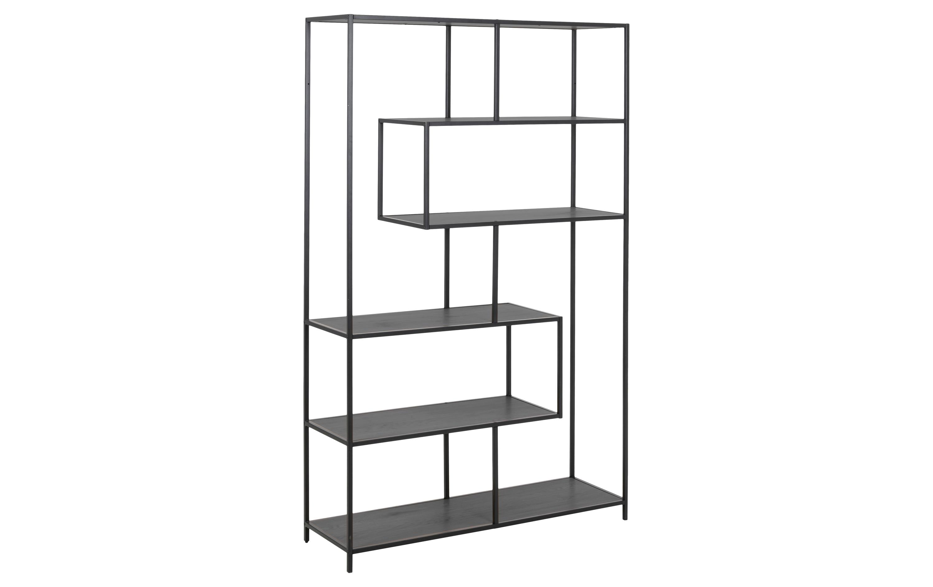 AC Design Regal Seaford 114 x 35 x 185 cm, Schwarz