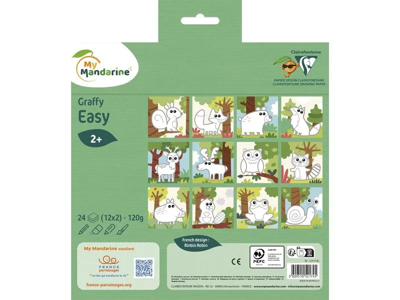 Avenue Mandarine Graffy Easy, Waldtiere Grün