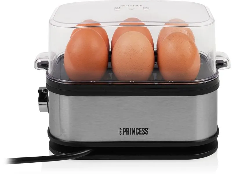 Princess Eierkocher 262046 6 Eier, Schwarz/Silber