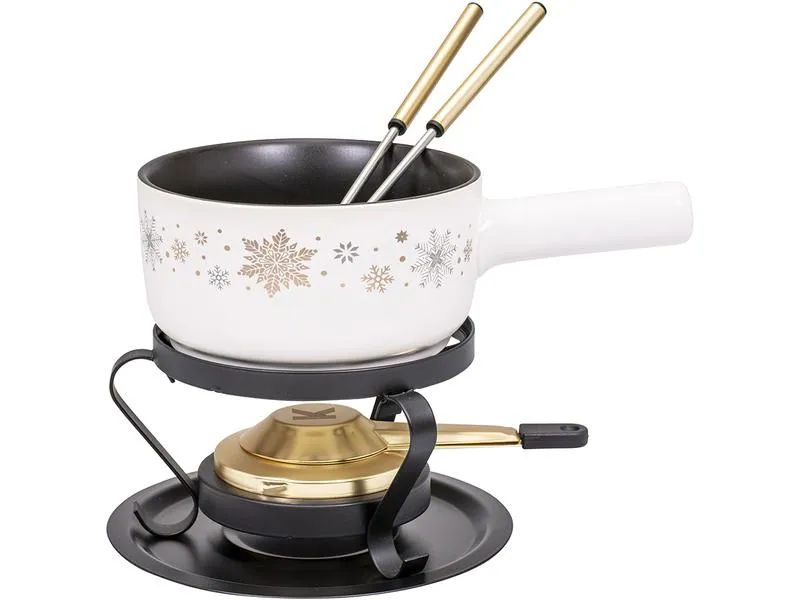 Kadastar Käsefondue-Set Sparkling Winter E16 5 Teile, Schwarz/Weiss Kadastar Käsefondue-Set Sparkling Winter E16 5 Teile, Schwarz/Weiss