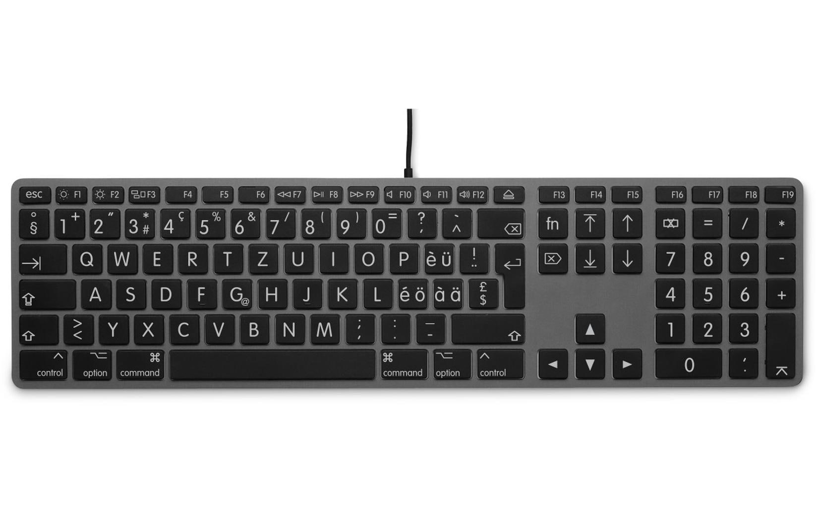 LMP Tastatur USB Grosse Beschriftung Grau