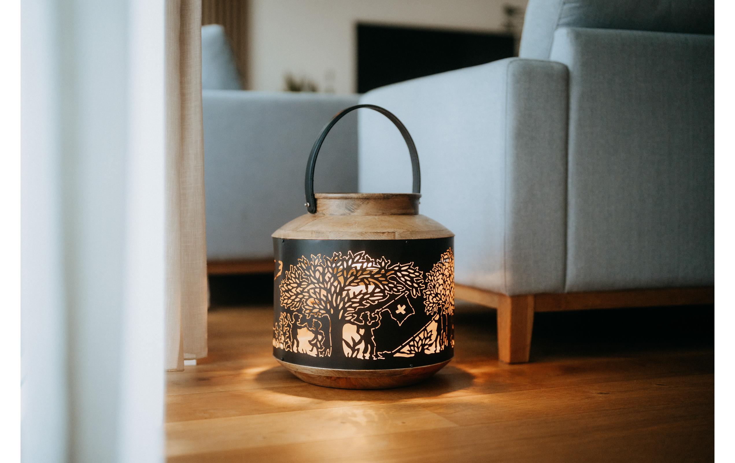 Kadastar Laterne Bergchilbi 37 cm, Braun/Schwarz