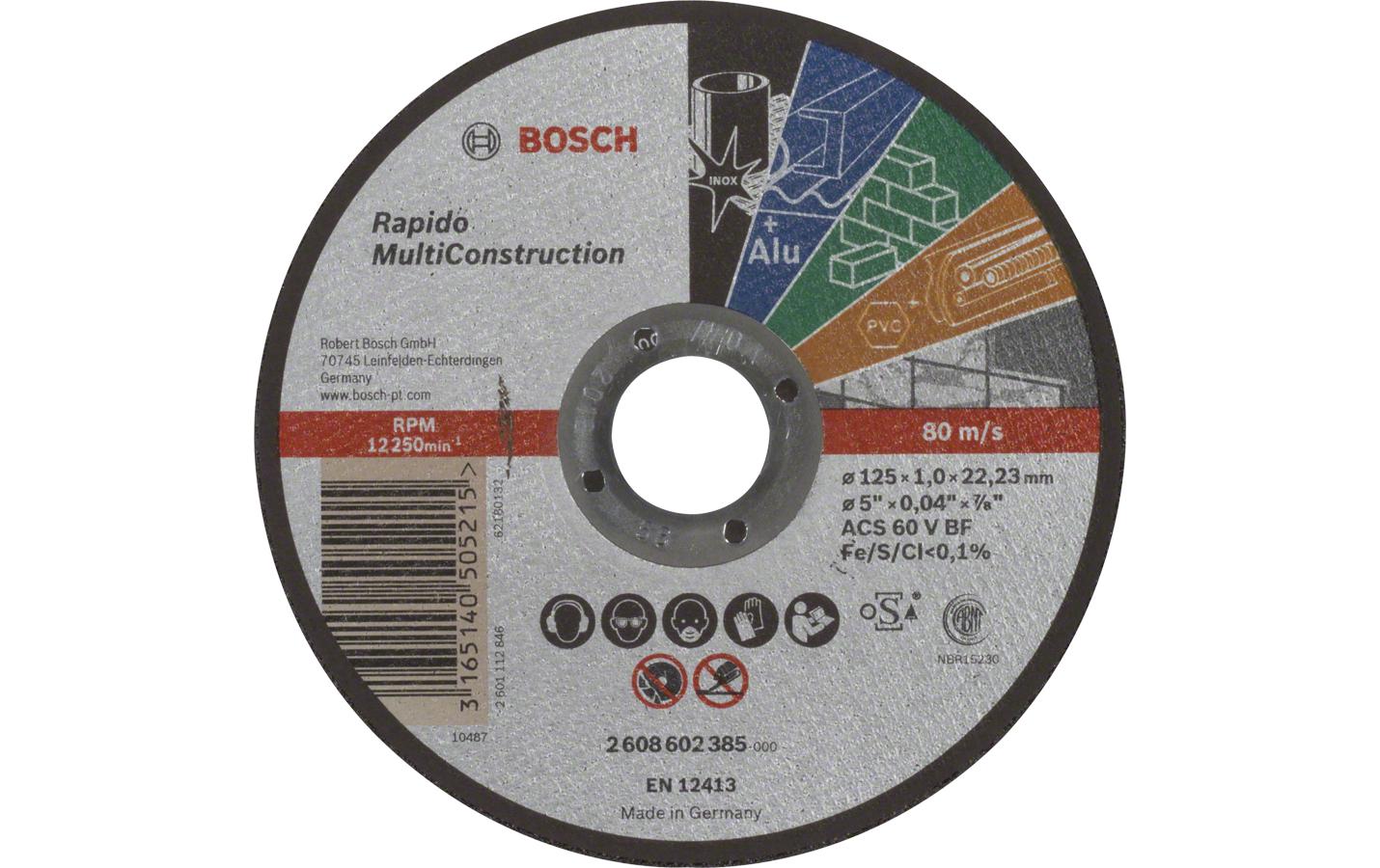 Bosch Professional Trennscheibe gerade Multi Construction 125 x 1 mm