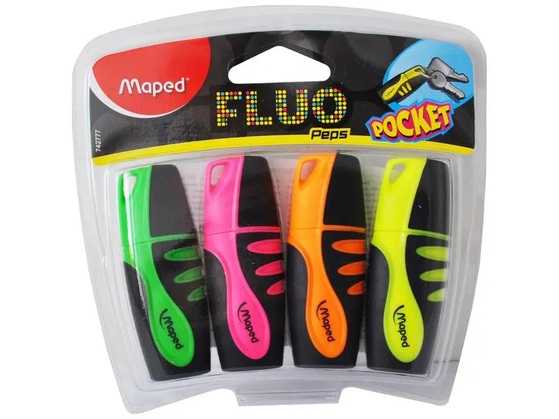 maped Textmarker Fluo Peps Pocket Mini, 4 Stück maped Textmarker Fluo Peps Pocket Mini, 4 Stück