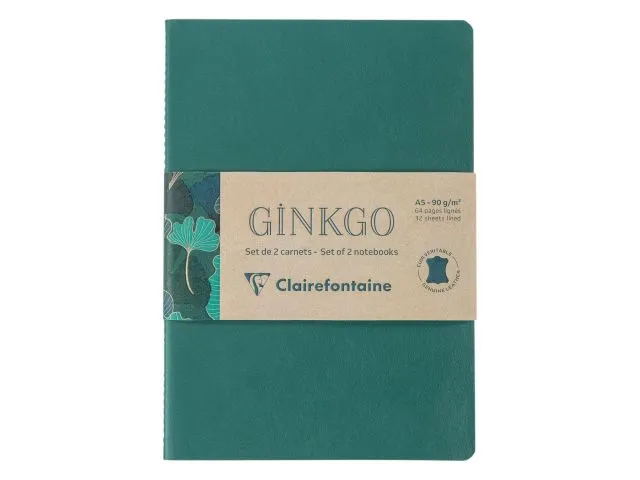 Clairefontaine Notizheft Ginkgo assortiert, A5, Liniert, Grün Clairefontaine Notizheft Ginkgo assortiert, A5, Liniert, Grün