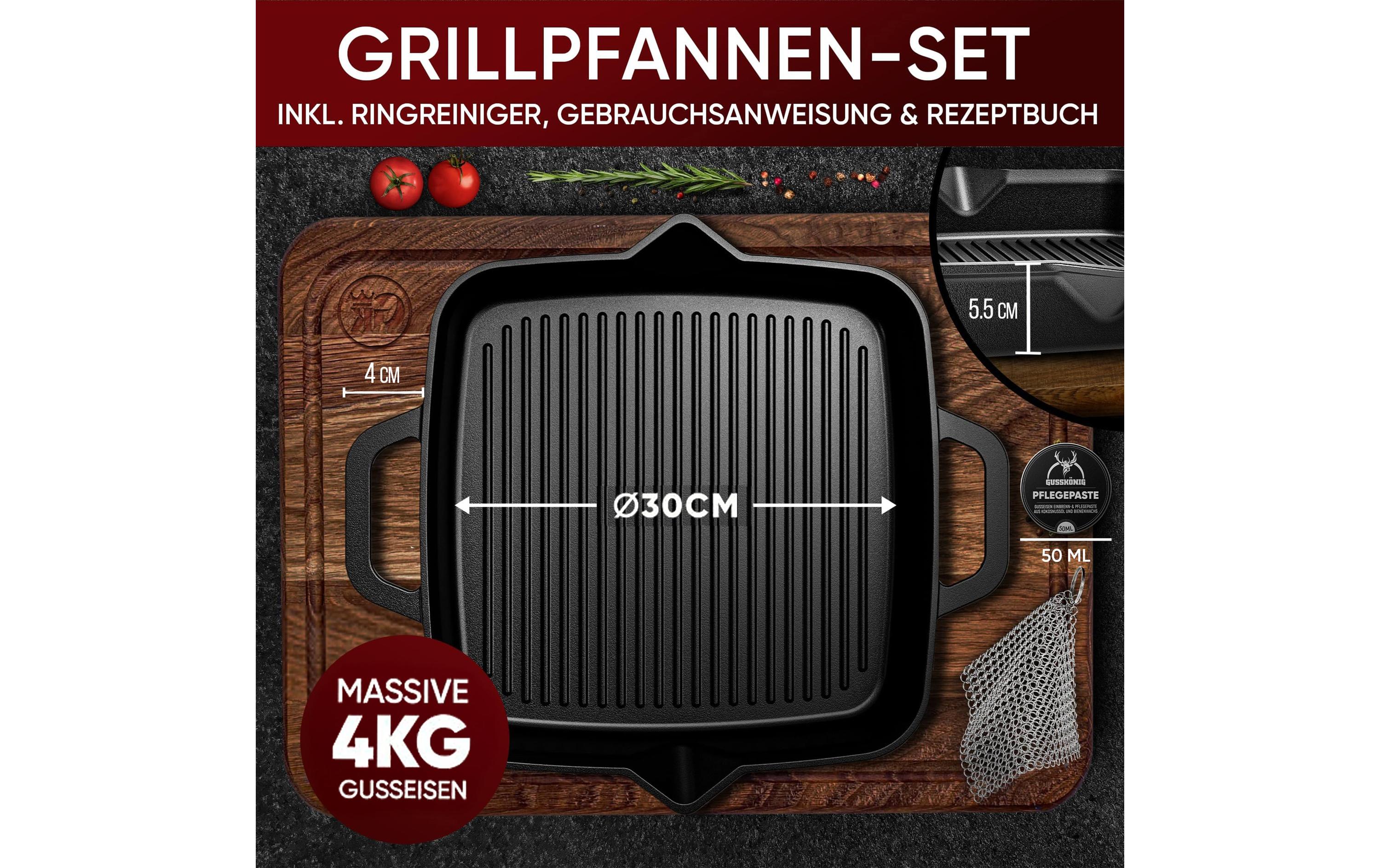 Gusskoenig Eingebrannte Grillpfanne 30 cm