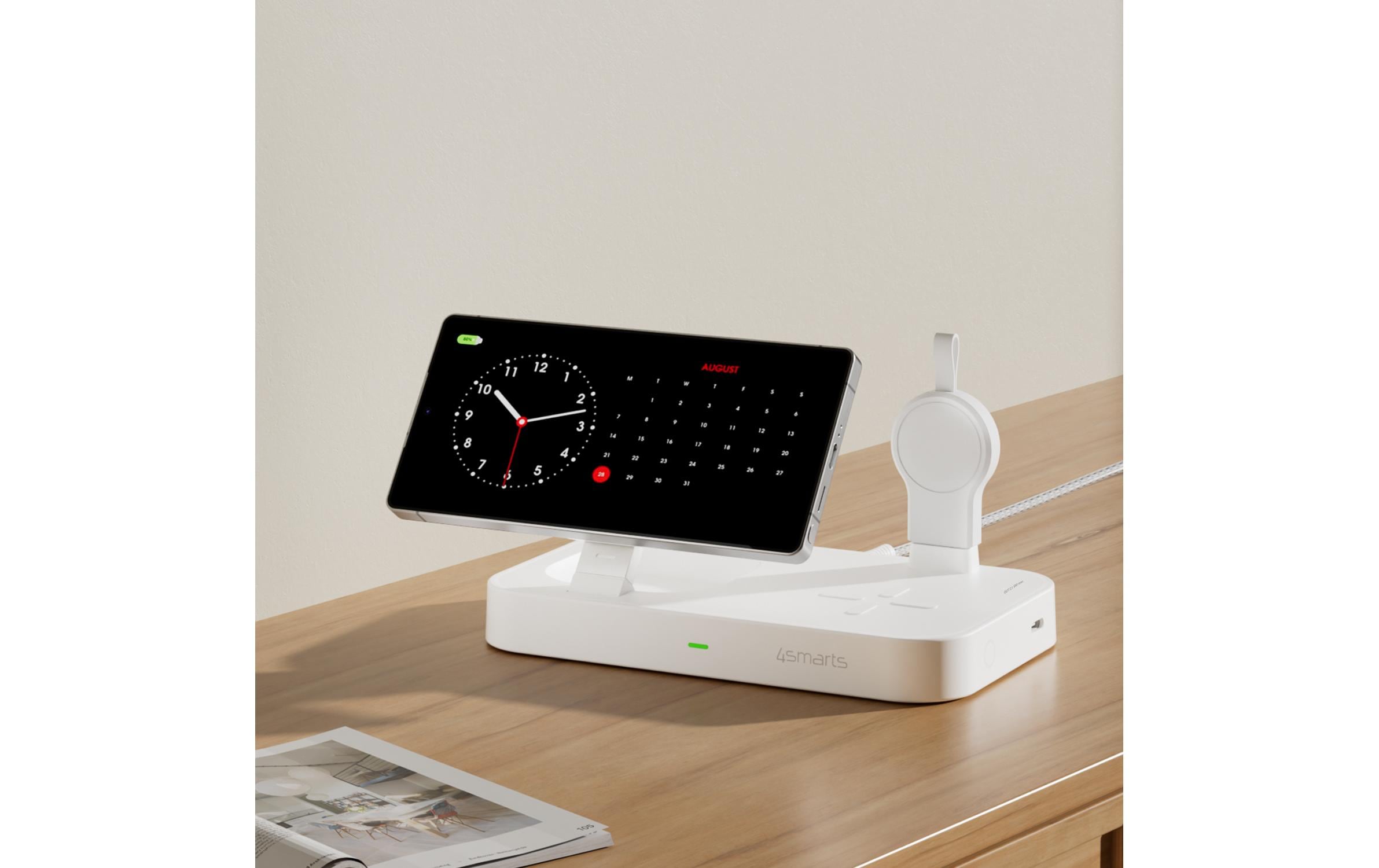 4smarts Qi2 Ladestation Trident mit Charger für Samsung Watch, weiss 4smarts Qi2 Ladestation Trident mit Charger für Samsung Watch, weiss