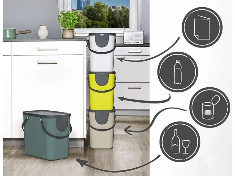 Rotho Recyclingbehälter Albula 25 l, Anthrazit Rotho Recyclingbehälter Albula 25 l, Anthrazit