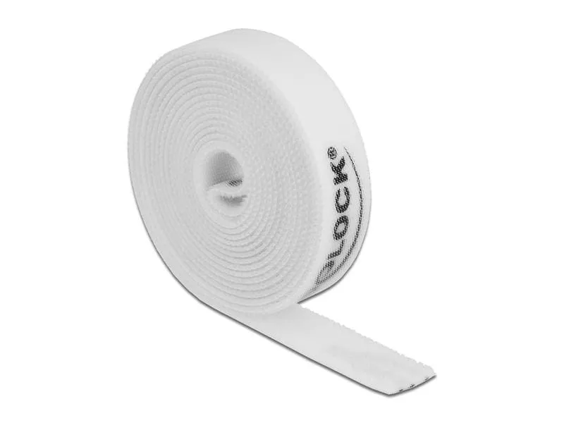 Delock Klettband 2 m x 15 mm Weiss