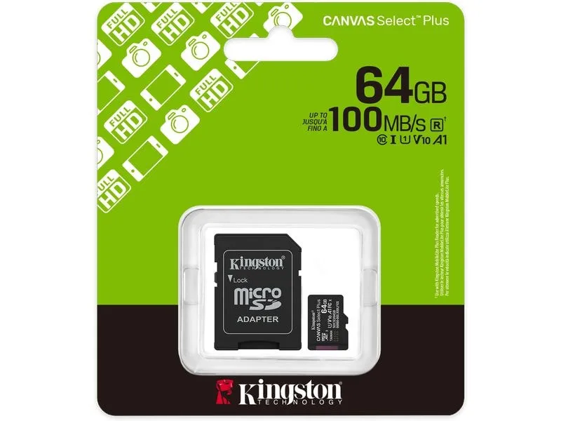 Kingston microSDXC-Karte Canvas Select Plus Gen3 64 GB