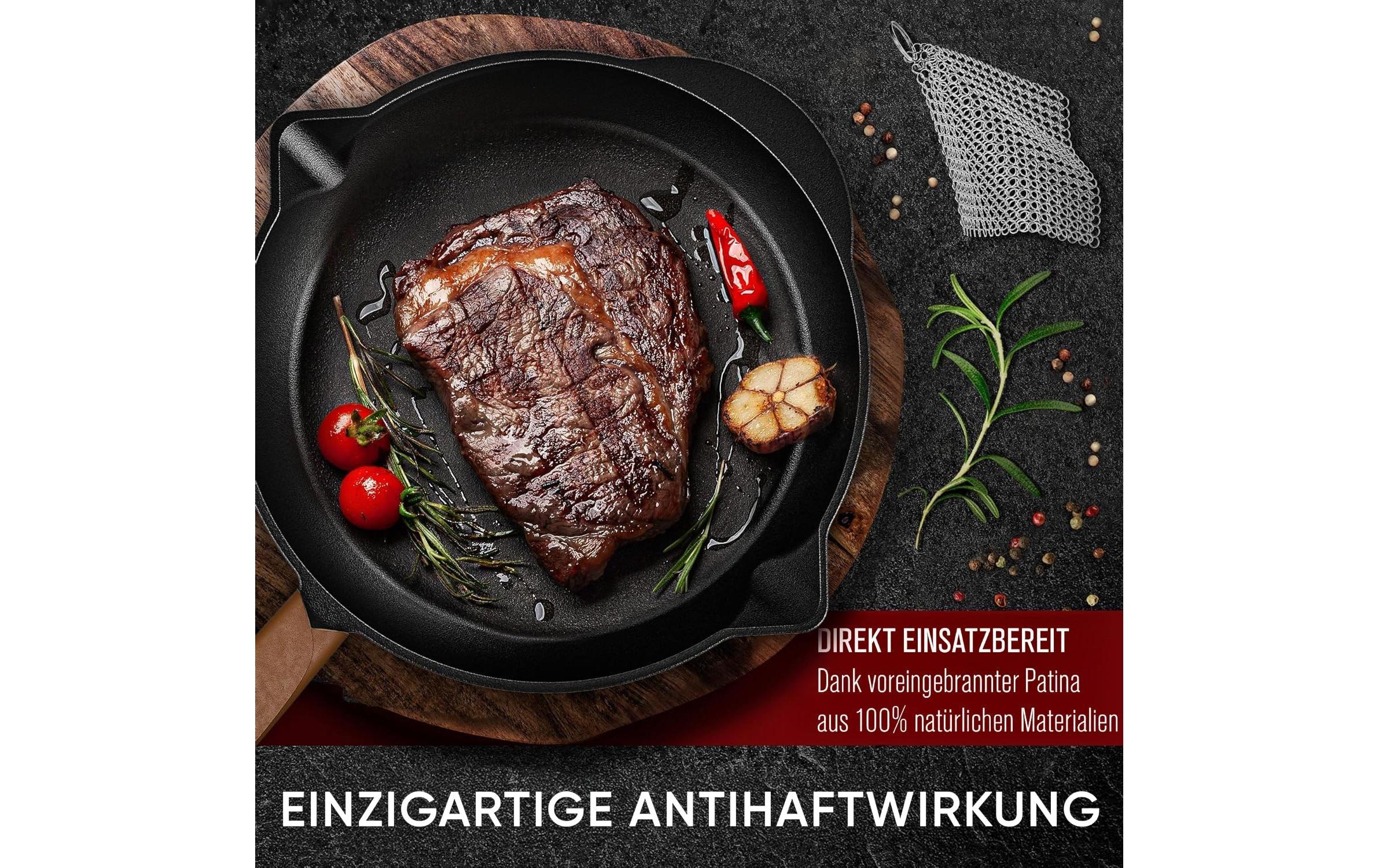 Gusskoenig Bratpfanne 30 cm mit Ledergriff