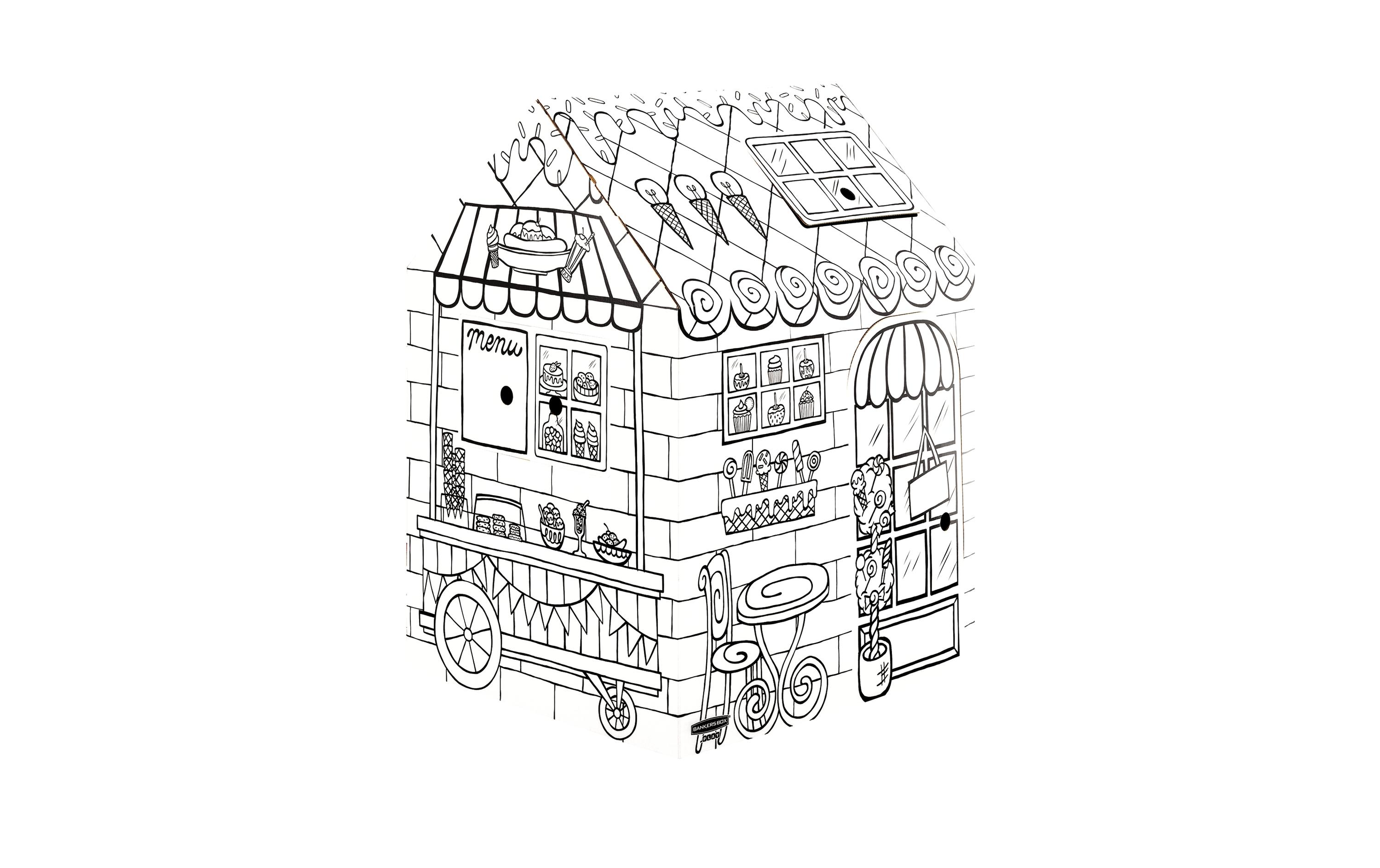Fellowes Ausmal-Spielhaus Candyshop 121.3 x 96.5 x 81.3 cm