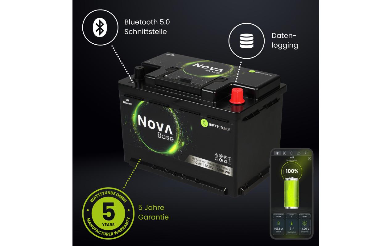 WATTSTUNDE Batterie NOVA Base 100 Ah LiFePO4