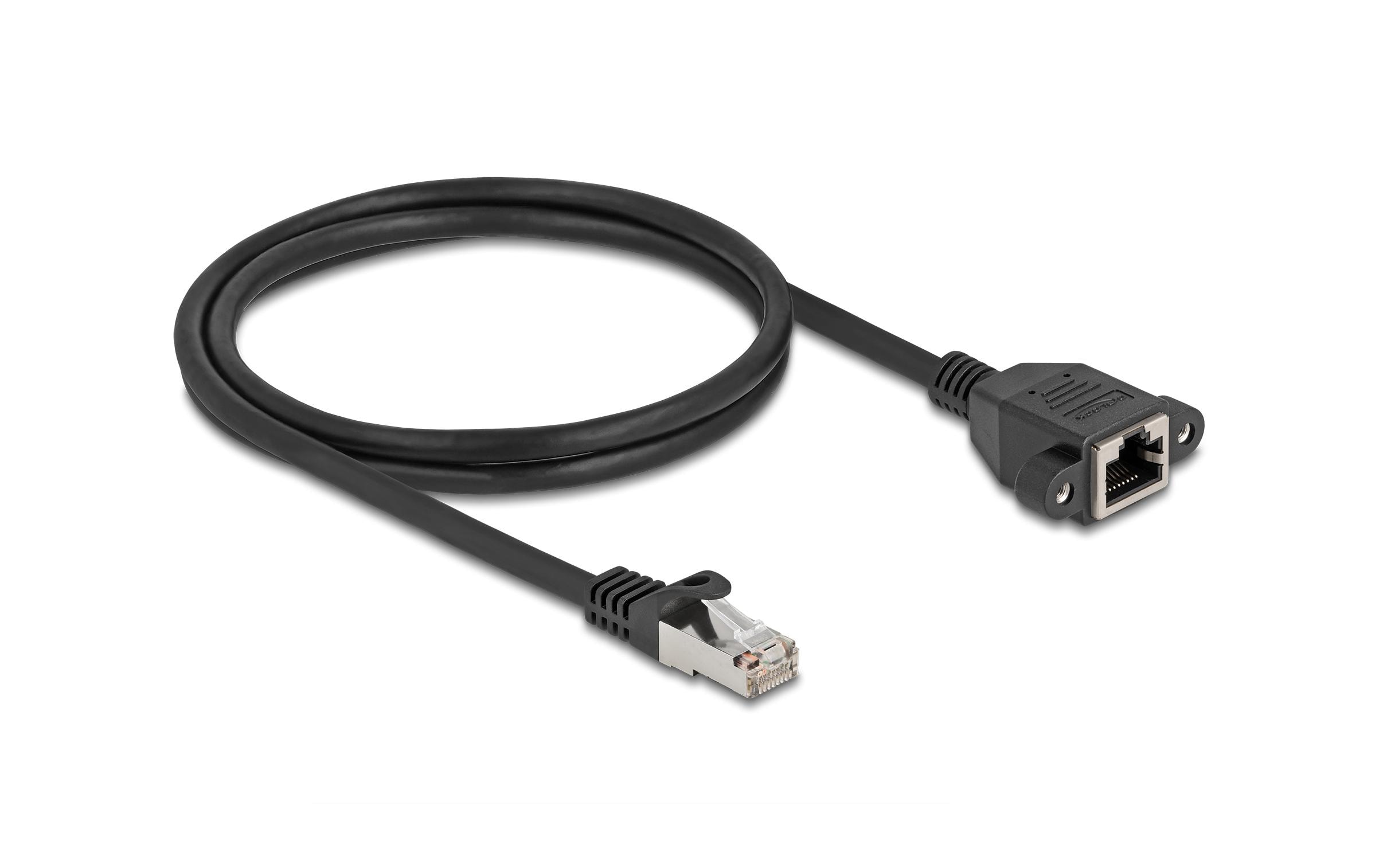 Delock Patchkabel Verlängerungskabel Cat 6A, S/FTP, 1 m, Schwarz Delock Patchkabel Verlängerungskabel Cat 6A, S/FTP, 1 m, Schwarz
