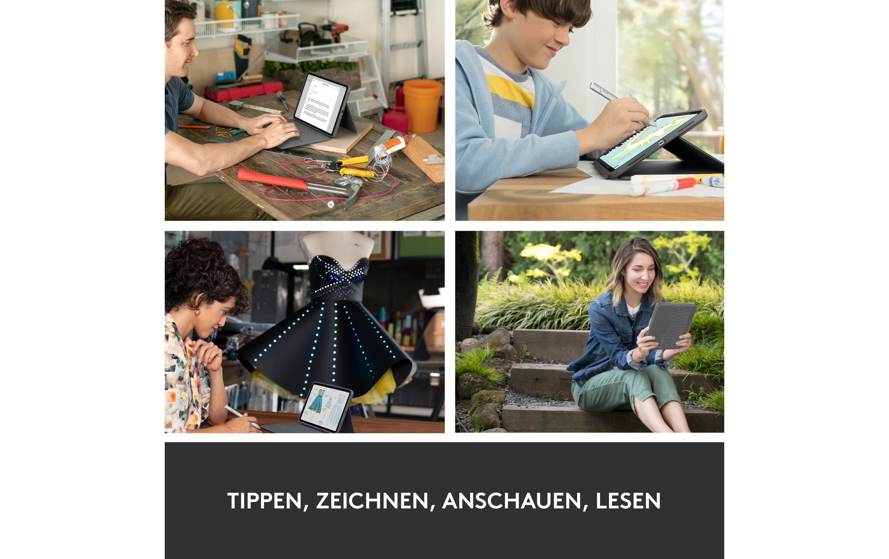 Logitech Tablet Tastatur Cover Rugged Folio iPad 10.9 (10. Gen.)