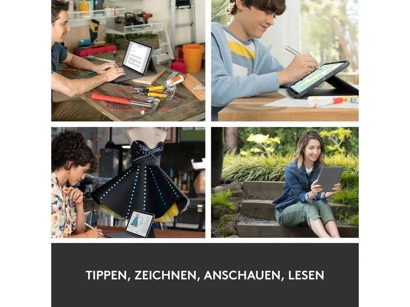 Logitech Tablet Tastatur Cover Rugged Folio iPad 10.9 (10. Gen.)