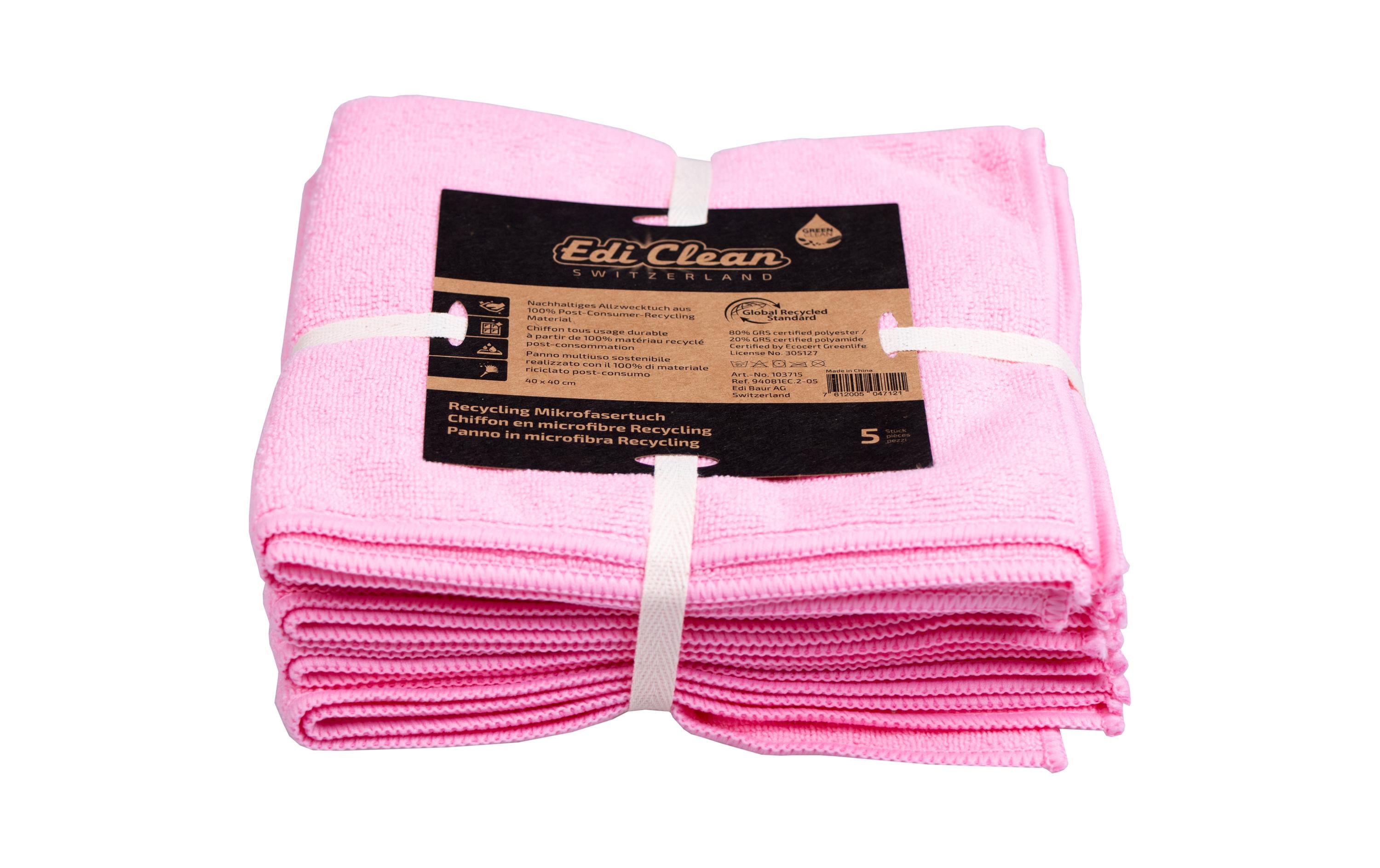 Edi Baur Mikrofaser-Reinigungstuch EC 5 Stück, Rosa