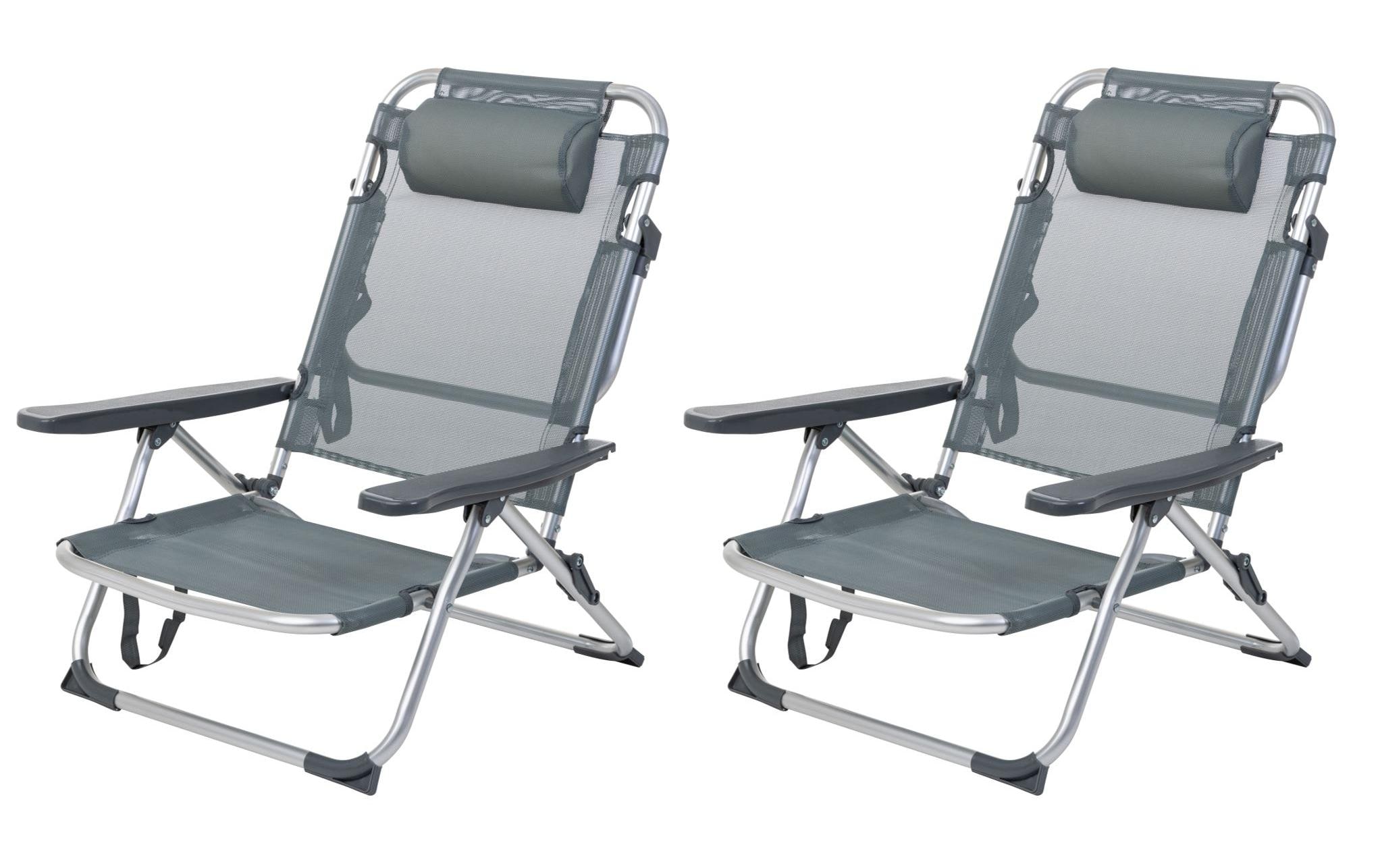 KOOR Strandstuhl Arieenzo, Dunkelgrau, 2 Stück