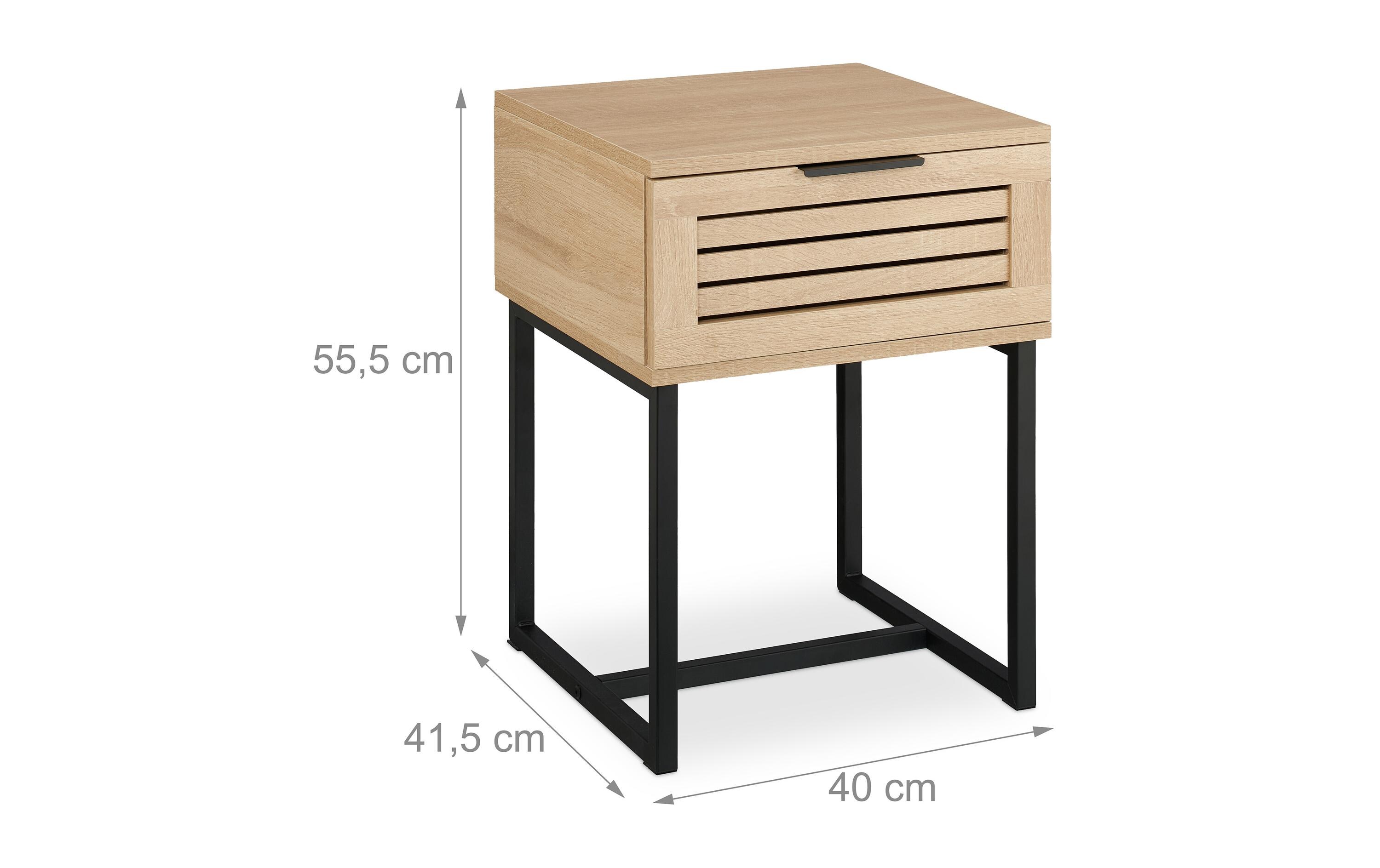 relaxdays Nachttisch mit Schublade 55.5 x 40 x 41.5 cm