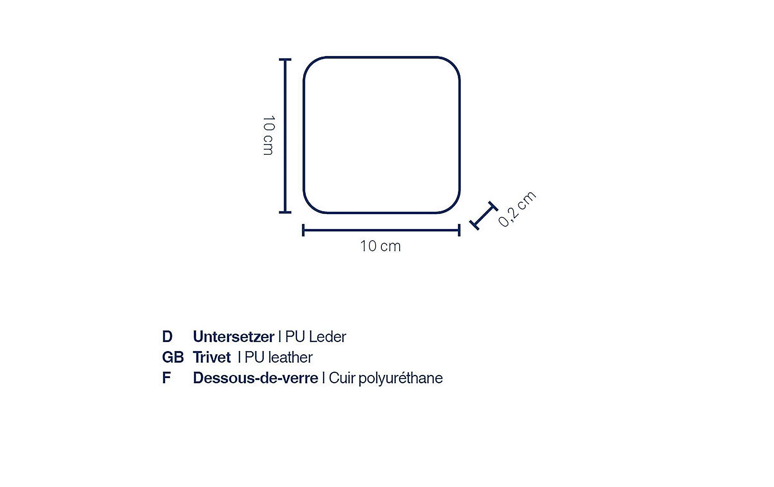Kela Glasuntersetzer Kimara 10 x 10 cm, 4 Stück, Schwarz