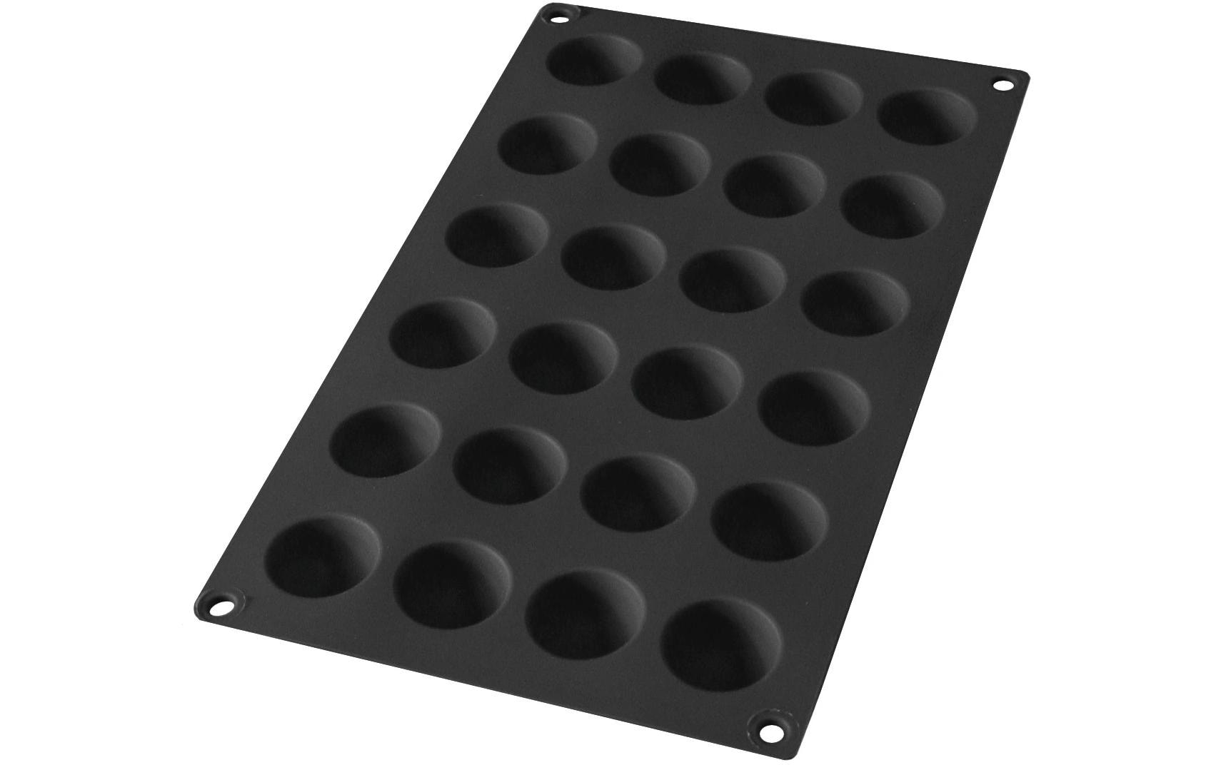 Lékué Backform Halbkugel, Silikon, Schwarz, 24 Mulden