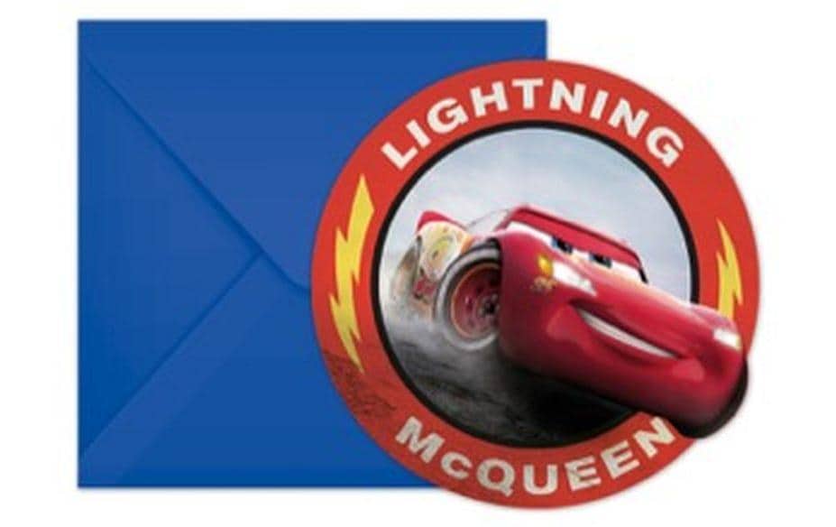 Amscan Geburtstagskarte Cars 6 Stück