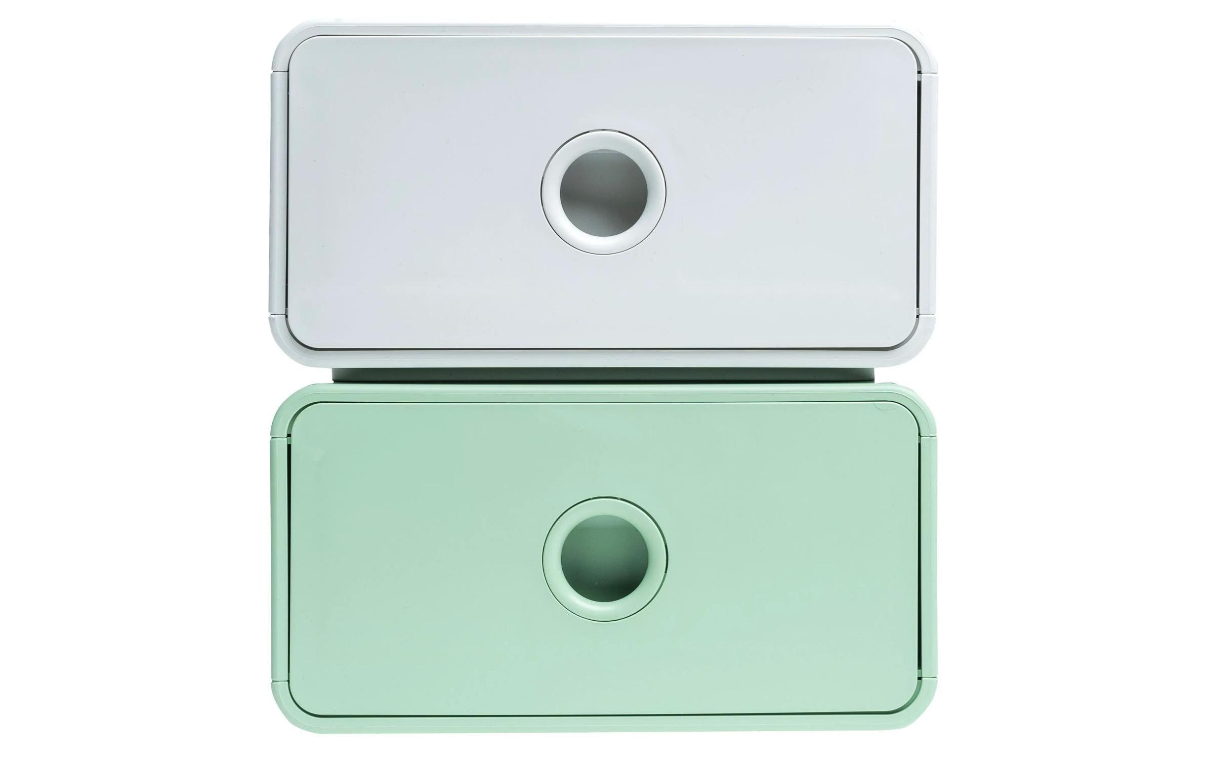 Exacompta Schubladenbox Tiny Box AutentiK, A5+, 1 Schublade, Weiss