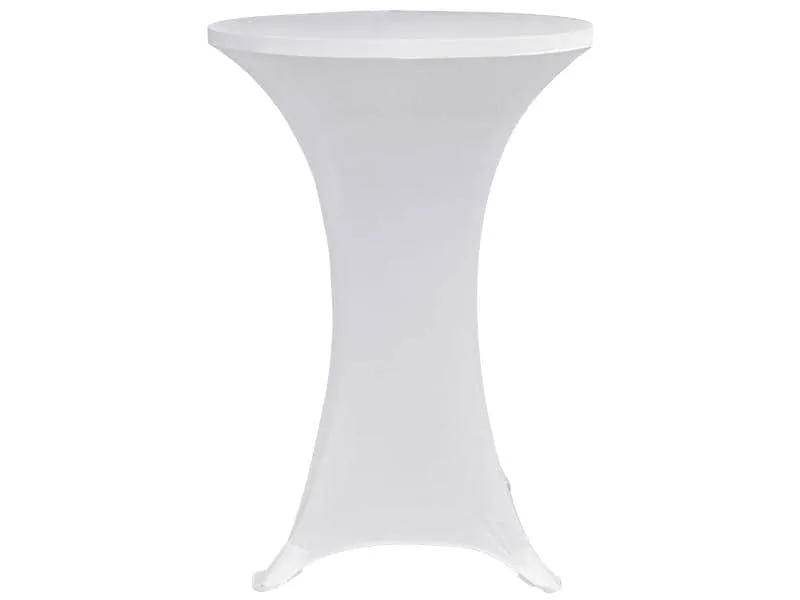 Dameco Stoff Stehtisch-Husse 60 cm/65 cm x 120 cm, Weiss