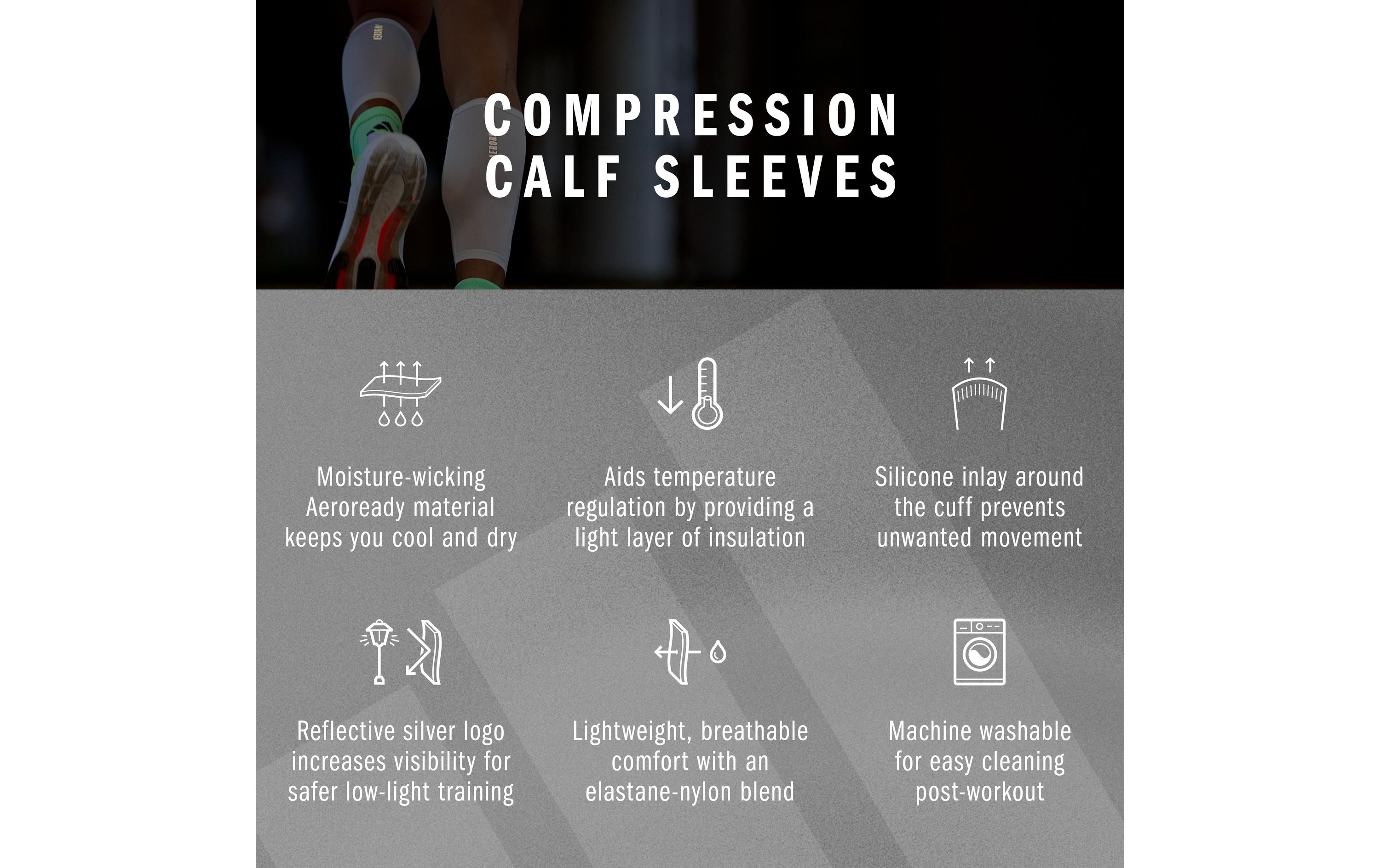 adidas Compression Calf Sleeves Weiss, S-M