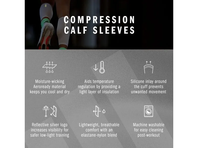 adidas Compression Calf Sleeves Weiss, L-XL adidas Compression Calf Sleeves Weiss, L-XL