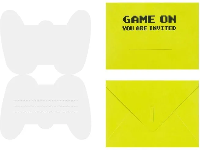 Partydeco Einladungskarte Game Controller mix, 6 Stück
