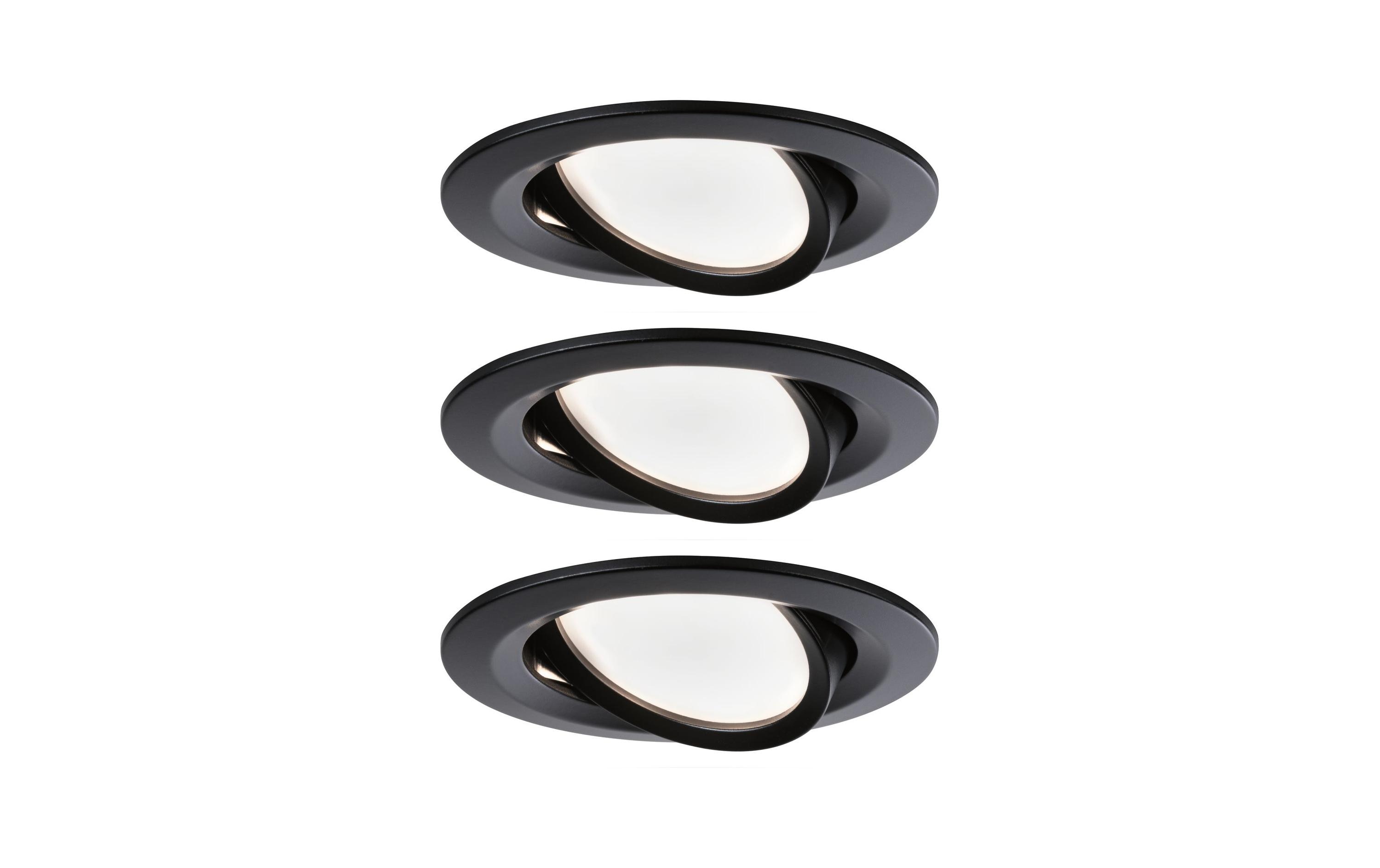 Paulmann Einbauspot Nova Coin Set, 3 x 6 W, 2700 K, Schwarz Paulmann Einbauspot Nova Coin Set, 3 x 6 W, 2700 K, Schwarz