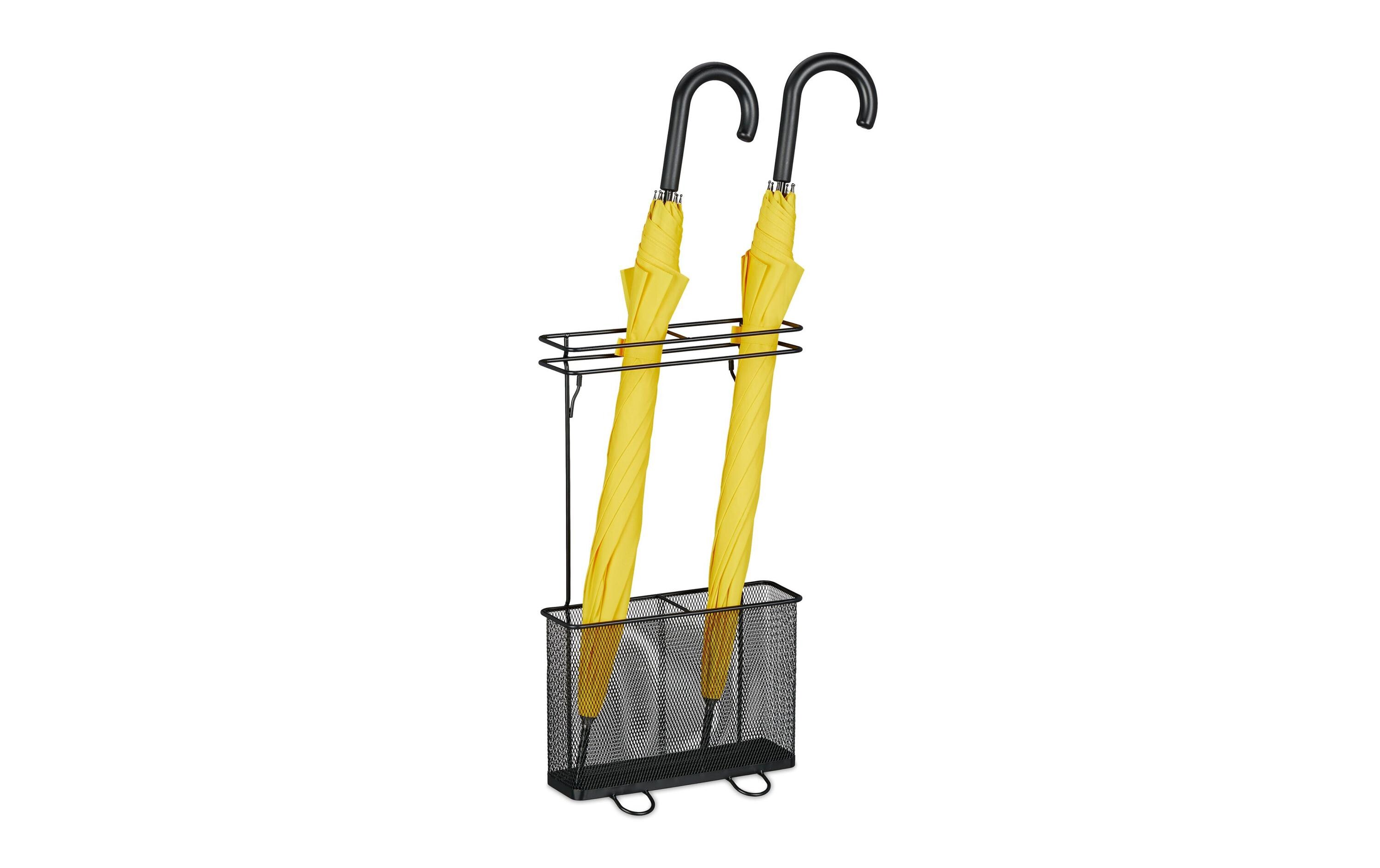 relaxdays Schirmständer eckig Schwarz