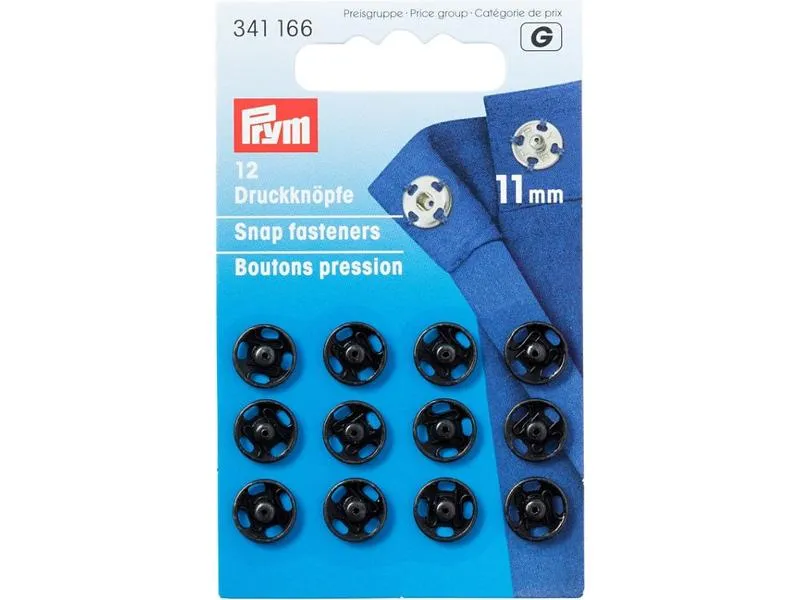 Prym Druckknöpfe Schwarz, 11 mm Prym Druckknöpfe Schwarz, 11 mm